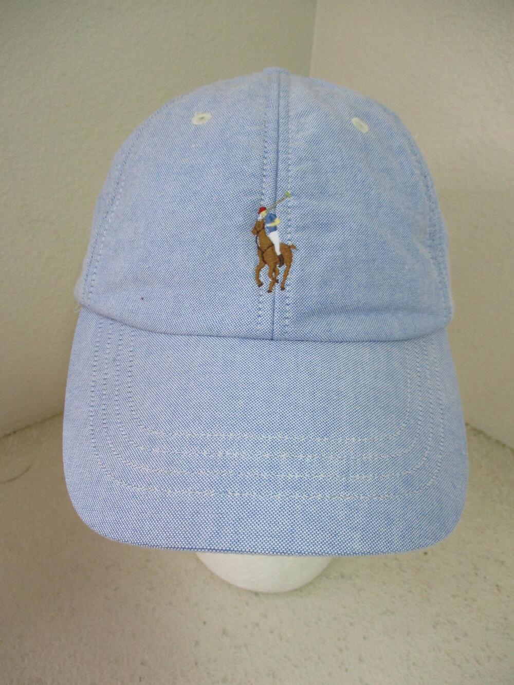 Polo Ralph Lauren Oxford Ball Cap Hat Baseball Mens OSFM Blue Adjustable Strap